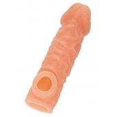 Телесная закрытая насадка с шершавой головкой Cock Sleeve Size M - 15,6 см. - KOKOS - в Нефтекамске купить с доставкой