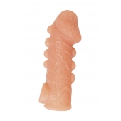 Телесная закрытая насадка с шишечками Cock Sleeve Size L - 17,6 см. - KOKOS - в Нефтекамске купить с доставкой
