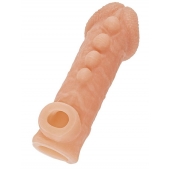 Телесная закрытая насадка с шишечками Cock Sleeve Size L - 17,6 см. - KOKOS - в Нефтекамске купить с доставкой