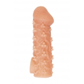 Телесная закрытая насадка с пучками шишечек Cock Sleeve Size M - 15,6 см. - KOKOS - в Нефтекамске купить с доставкой