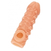 Телесная закрытая насадка с пучками шишечек Cock Sleeve Size L - 17,6 см. - KOKOS - в Нефтекамске купить с доставкой