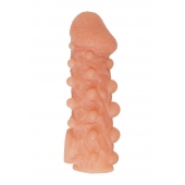 Телесная закрытая насадка с шариками Cock Sleeve Size S - 13,8 см. - KOKOS - в Нефтекамске купить с доставкой