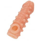 Телесная закрытая насадка с шариками Cock Sleeve Size S - 13,8 см. - KOKOS - в Нефтекамске купить с доставкой