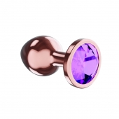 Пробка цвета розового золота с фиолетовым кристаллом Diamond Amethyst Shine S - 7,2 см. - Lola Games - купить с доставкой в Нефтекамске