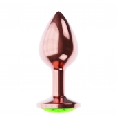 Пробка цвета розового золота с лаймовым кристаллом Diamond Emerald Shine S - 7,2 см. - Lola Games - купить с доставкой в Нефтекамске