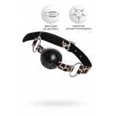 Черный кляп-шар на леопардовых ремешках Anonymo - ToyFa - купить с доставкой в Нефтекамске Черный кляп-шар на леопардовых ремешках Anonymo - ToyFa - купить с доставкой в Нефтекамске