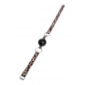 Черный кляп-шар на леопардовых ремешках Anonymo - ToyFa - купить с доставкой в Нефтекамске Черный кляп-шар на леопардовых ремешках Anonymo - ToyFa - купить с доставкой в Нефтекамске