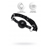 Черный кляп-шар на кожаных ремешках Anonymo - ToyFa - купить с доставкой в Нефтекамске