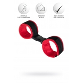 Красно-черные велюровые наручники Anonymo - ToyFa - купить с доставкой в Нефтекамске