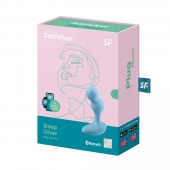 Голубой анальный вибростимулятор Deep Driver - 11,2 см. - Satisfyer - в Нефтекамске купить с доставкой