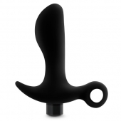 Черный анальный вибратор Silicone Vibrating Prostate Massager 01 - 10,8 см. - Blush Novelties - в Нефтекамске купить с доставкой