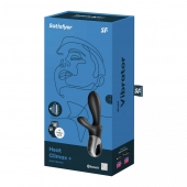Черный анальный вибратор Heat Climax+ с функцией нагрева - 20,6 см. - Satisfyer - в Нефтекамске купить с доставкой