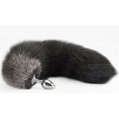 Серебристая анальная пробка с хвостом - Sitabella в Нефтекамске Серебристая анальная пробка с хвостом - Sitabella