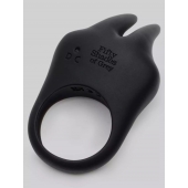 Черное эрекционное виброкольцо Sensation Rechargeable Vibrating Rabbit Love Ring - Fifty Shades of Grey - в Нефтекамске купить с доставкой