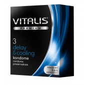 Презервативы VITALIS PREMIUM delay   cooling с охлаждающим эффектом - 3 шт. - Vitalis - купить с доставкой в Нефтекамске