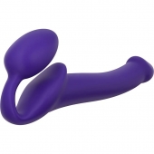 Фиолетовый безремневой страпон Silicone Bendable Strap-On - size S - Strap-on-me - купить с доставкой в Нефтекамске