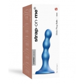 Голубая насадка Strap-On-Me Dildo Plug Balls size S - Strap-on-me - купить с доставкой в Нефтекамске