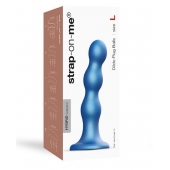 Голубая насадка Strap-On-Me Dildo Plug Balls size L - Strap-on-me - купить с доставкой в Нефтекамске