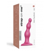 Розовая насадка Strap-On-Me Dildo Plug Beads size S - Strap-on-me - купить с доставкой в Нефтекамске