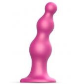 Розовая насадка Strap-On-Me Dildo Plug Beads size S - Strap-on-me - купить с доставкой в Нефтекамске