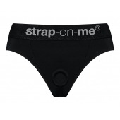 Черные трусики для насадок Heroine Lingerie Harness - size S - Strap-on-me - купить с доставкой в Нефтекамске