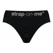 Черные трусики для насадок Heroine Lingerie Harness - size M - Strap-on-me - купить с доставкой в Нефтекамске