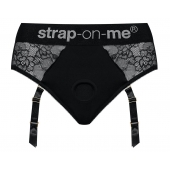 Черные трусики для насадок Diva Lingerie Harness - size S - Strap-on-me - купить с доставкой в Нефтекамске