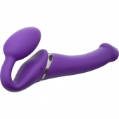 Фиолетовый безремневой вибрострапон Vibrating Bendable Strap-On - size L - Strap-on-me - купить с доставкой в Нефтекамске