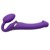 Фиолетовый безремневой вибрострапон Vibrating Bendable Strap-On - size L - Strap-on-me - купить с доставкой в Нефтекамске