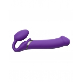 Фиолетовый безремневой вибрострапон Silicone Bendable Strap-On - size XL - Strap-on-me - купить с доставкой в Нефтекамске