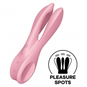 Розовый вибратор Threesome 1 с  пальчиками - Satisfyer в Нефтекамске Розовый вибратор Threesome 1 с  пальчиками - Satisfyer