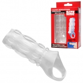 Насадка на пенис с кольцом для мошонки Clear Sensations Enhancer Sex Sleeve - 11,5 см. - XR Brands - в Нефтекамске купить с доставкой