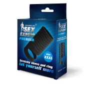Черная открытая насадка на пенис с кольцом для мошонки XXXL-size - 9,9 см. - Sex Expert - в Нефтекамске купить с доставкой