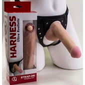 Страпон Harness из двух предметов: трусики с плугом и насадка-фаллос - 17 см. - LOVETOY (А-Полимер) - купить с доставкой в Нефтекамске