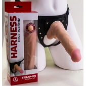 Страпон Harness из двух предметов: регулируемые трусики и насадка-фаллос - 17,5 см. - LOVETOY (А-Полимер) - купить с доставкой в Нефтекамске