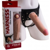 Реалистичный страпон Harness из трусиков и насадки-фаллоса - 18,5 см. - LOVETOY (А-Полимер) - купить с доставкой в Нефтекамске