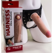 Реалистичный страпон Harness из трусиков и насадки-фаллоса - 18,5 см. - LOVETOY (А-Полимер) - купить с доставкой в Нефтекамске