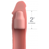 Телесная насадка-удлинитель 2 Inch Silicone X-tension with Strap - 20,3 см. - Pipedream - в Нефтекамске купить с доставкой