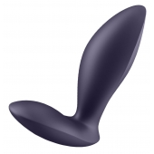 Фиолетовый анальный вибростимулятор Power Plug - Satisfyer - в Нефтекамске купить с доставкой