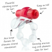Виброкольцо с язычком и красным виброэлементом Overtime - Screaming O - в Нефтекамске купить с доставкой
