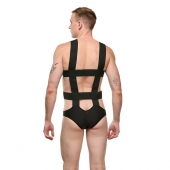 Мужское черное боди с широкими эластичными ремешками - La Blinque купить с доставкой Мужское черное боди с широкими эластичными ремешками - La Blinque купить с доставкой