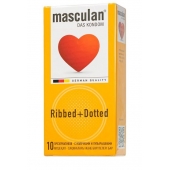 Презервативы с колечками и пупырышками Masculan Ribbed+Dotted - 10 шт. - Masculan - купить с доставкой в Нефтекамске