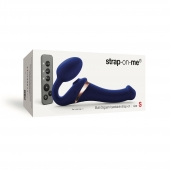 Синий безремневой страпон Multi Orgasm Size S с клиторальной стимуляцией - Strap-on-me - купить с доставкой в Нефтекамске