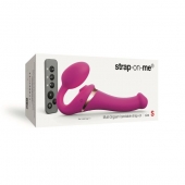 Ярко-розовый безремневой страпон Multi Orgasm Size S с клиторальной стимуляцией - Strap-on-me - купить с доставкой в Нефтекамске