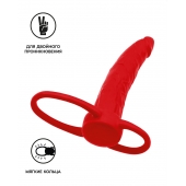 Красная насадка на пенис для двойного проникновения Black Red - 16,5 см. - ToyFa - купить с доставкой в Нефтекамске