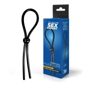 Черное силиконовое лассо с шариком для утяжки - Sex Expert - в Нефтекамске купить с доставкой