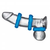 Комплект из трех голубых эрекционных колец 3-Pack Ribbed Rider Cock Ring Set - BlueLine - в Нефтекамске купить с доставкой