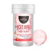 Лубрикант на масляной основе Hot Ball Beija Muito с ароматом клубники и шампанского (2 шарика по 3 гр.) - HotFlowers - купить с доставкой в Нефтекамске