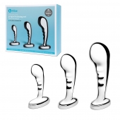 Набор из 3 стальных стимуляторов простаты Stainless Steel P-spot Training Set - b-Vibe - в Нефтекамске купить с доставкой