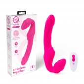 Розовый безремневой страпон на радиоуправлении Strapless Together - 22 см. - Together Toy - купить с доставкой в Нефтекамске